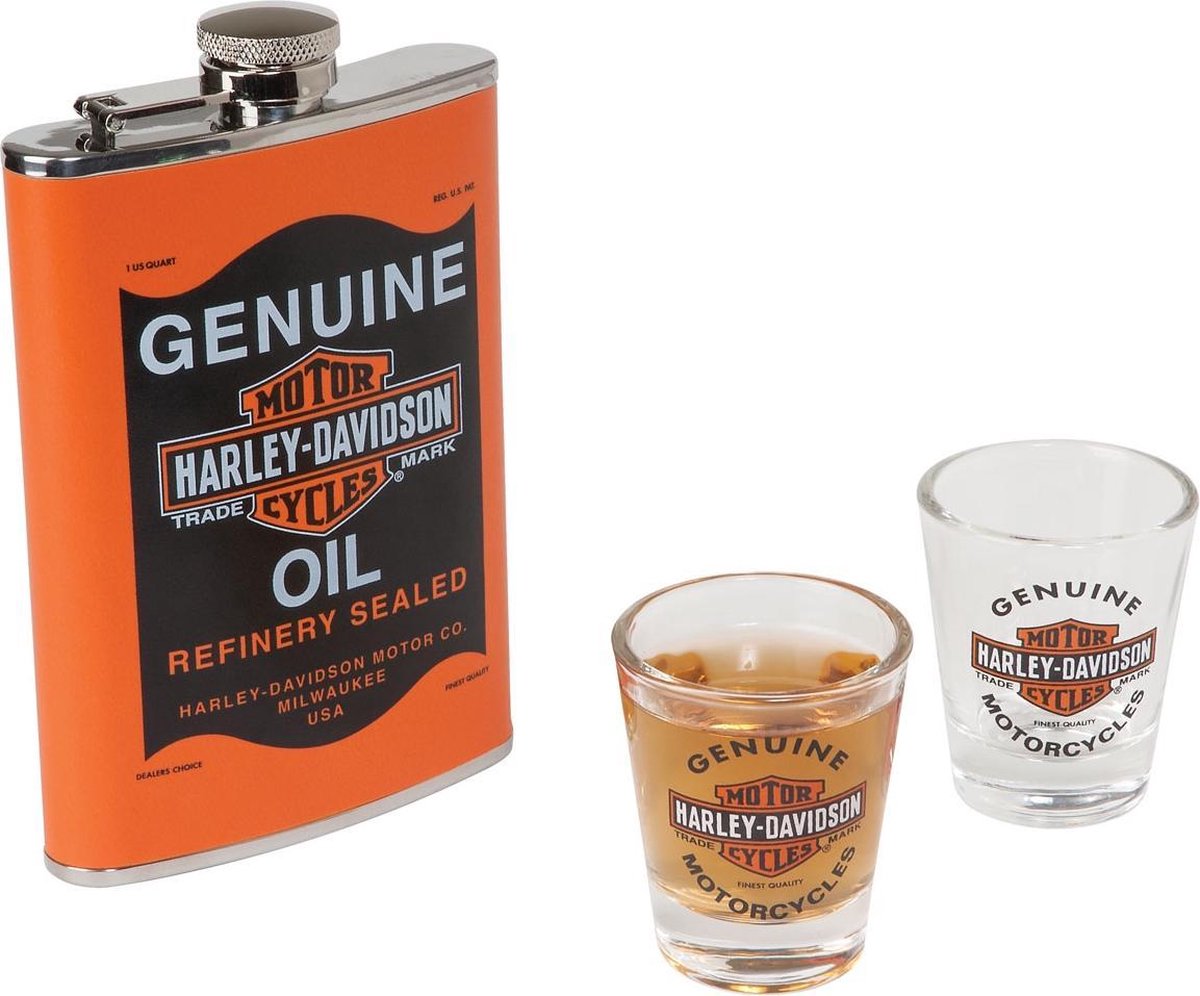 Harley-Davidson Oil Can Heupfles En Shot Glaasje Set