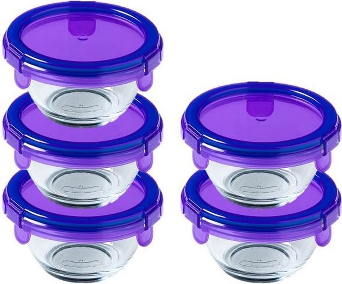 Pyrex - My First Pyre x Voedselcontainer Rond 200 ml Set van 5 Stuks - Transparant