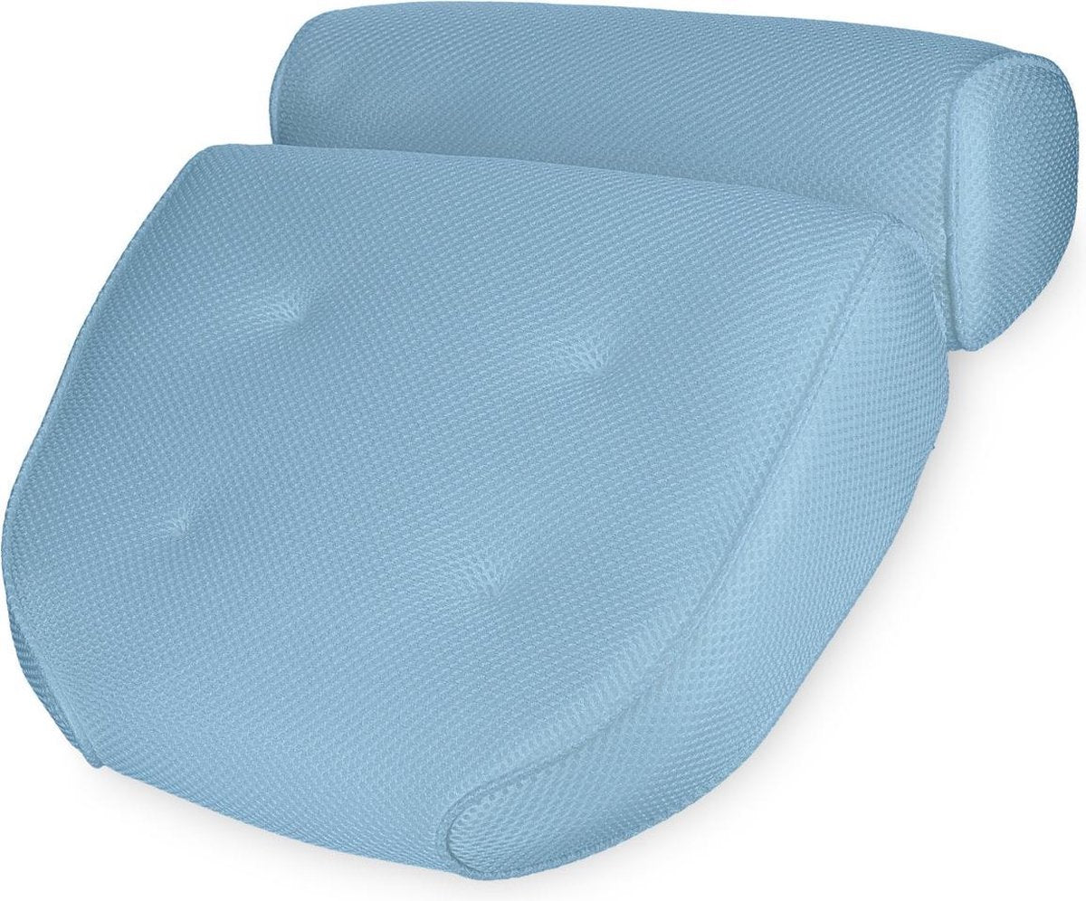 Badkussen Groot Antislip Kussen voor Hoofdhals Schouders - Jacuzzi Hot Tub Home Spa Ontspanning 4 Zuignappen Eco-tex Standaard 100 - Kleur Blauw