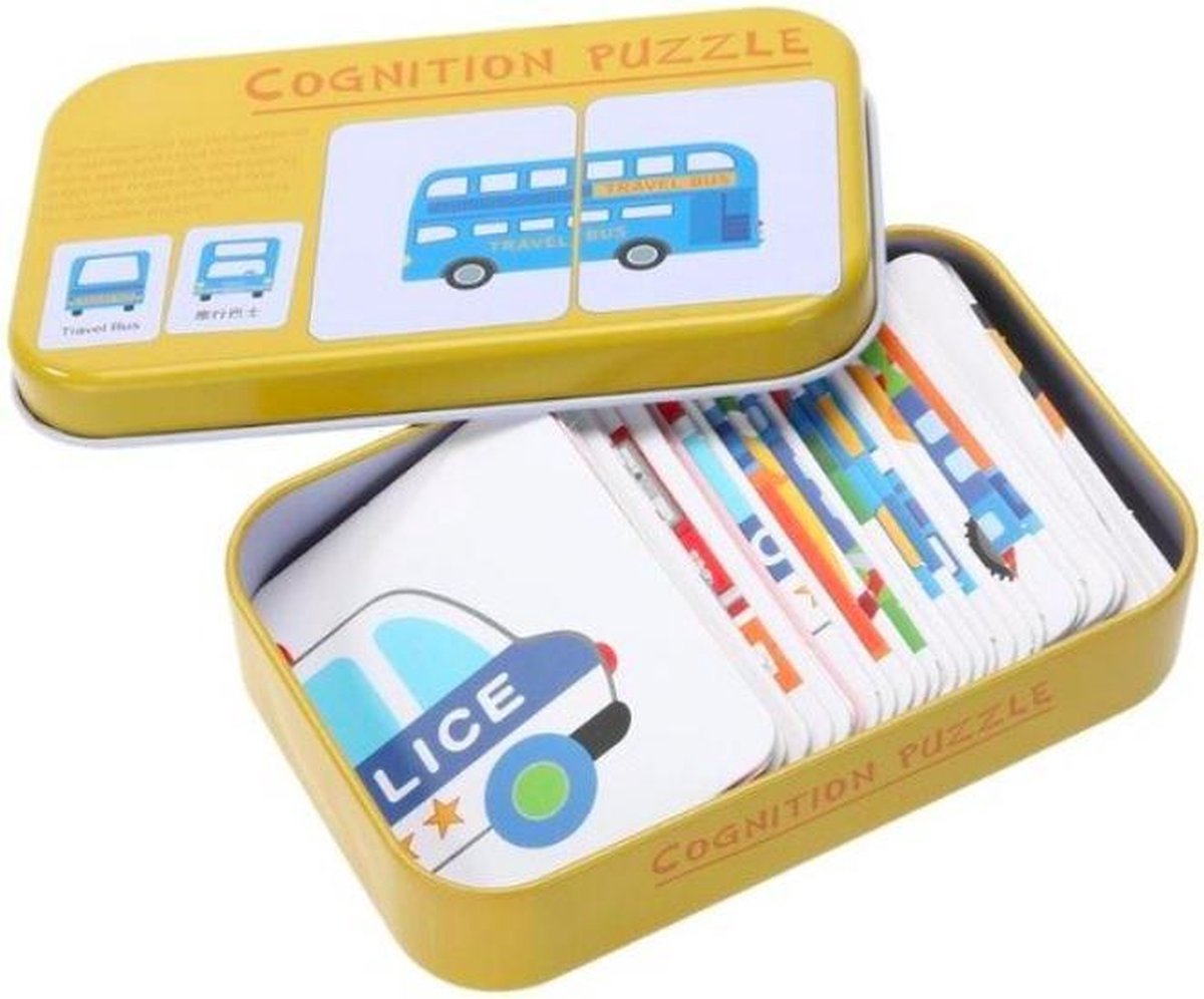 ProductGoods - Baby/Kinderen Geheugen Puzzel - Engels Chinees Leren - Thema Voertuigen - Speelgoed - Leren - Spelen - Puzzel - Educatieve Speelgoed