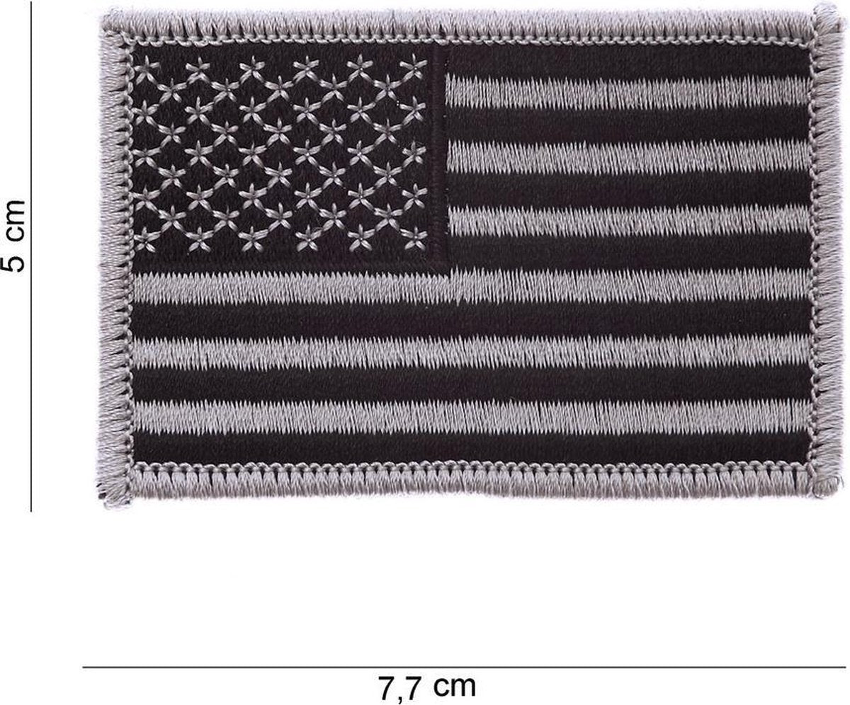 Embleem USA stof  zilver