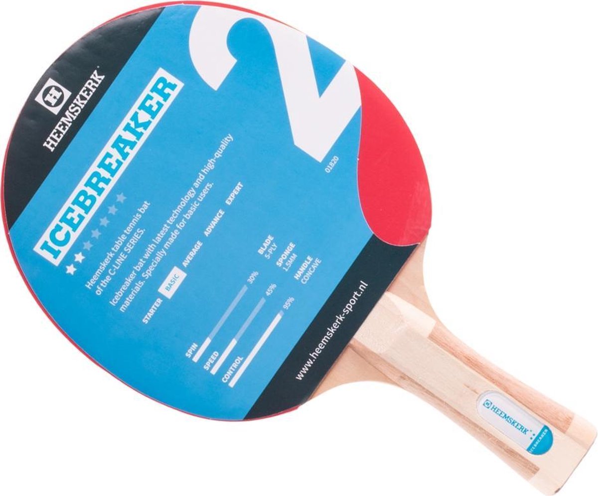 Heemskerk Icebreaker Tafeltennisbatje voor beginnende spelers - 2 ster