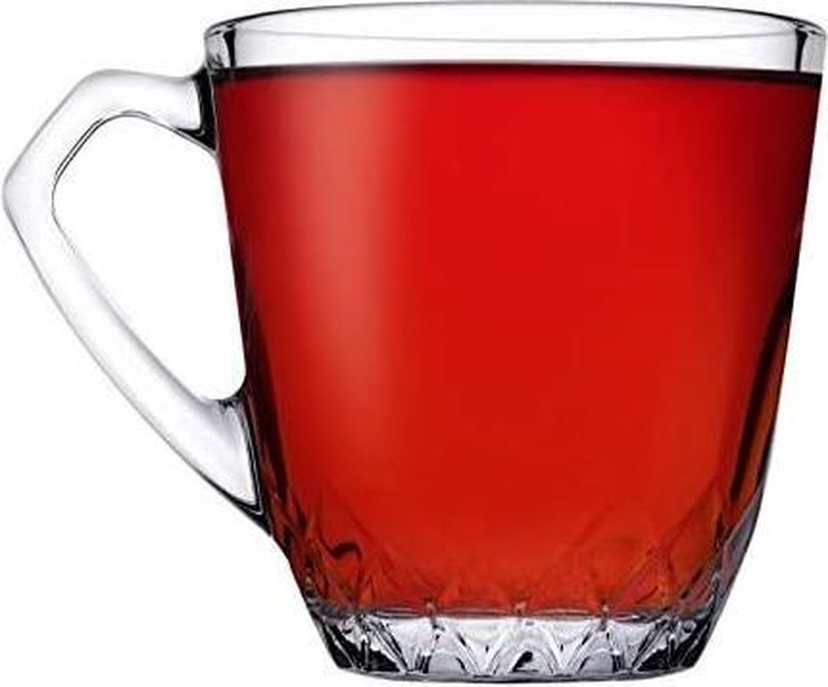 Pasabahce Mercan - Drinkglazen Met Oor - Set van 6 - 160 ML