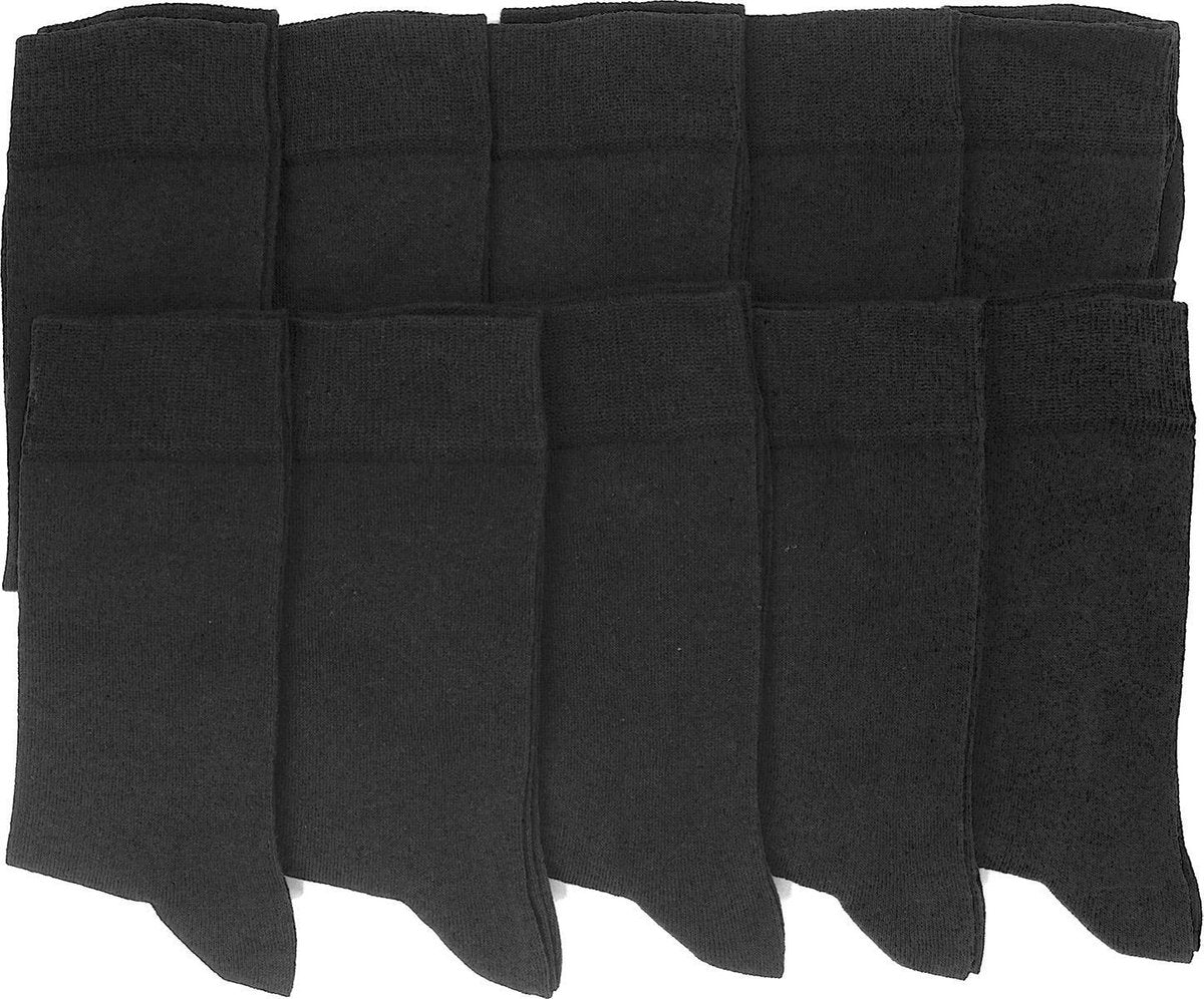 Zwarte sokken - Heren sokken - 10 paar - Normale sokken - Multipack Heren Maat 43-46