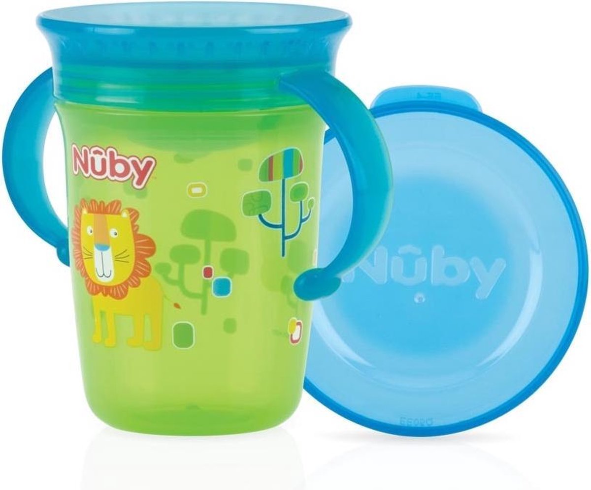 Nûby - 360° Wonder cup met handvatten - 240ml - groen - 6m+