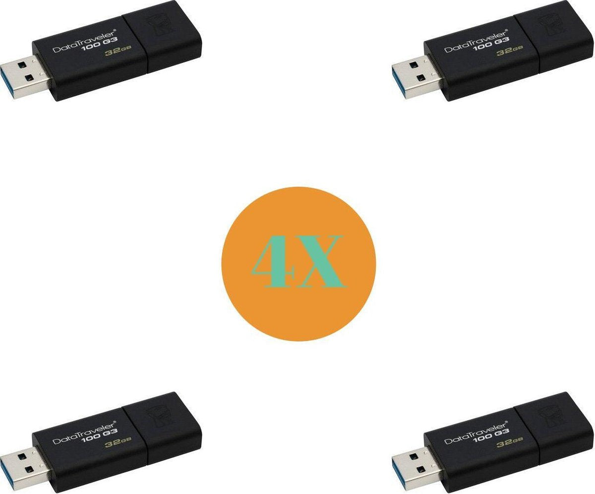 4x Kingston DataTraveler 100 G3 32GB USB Stick