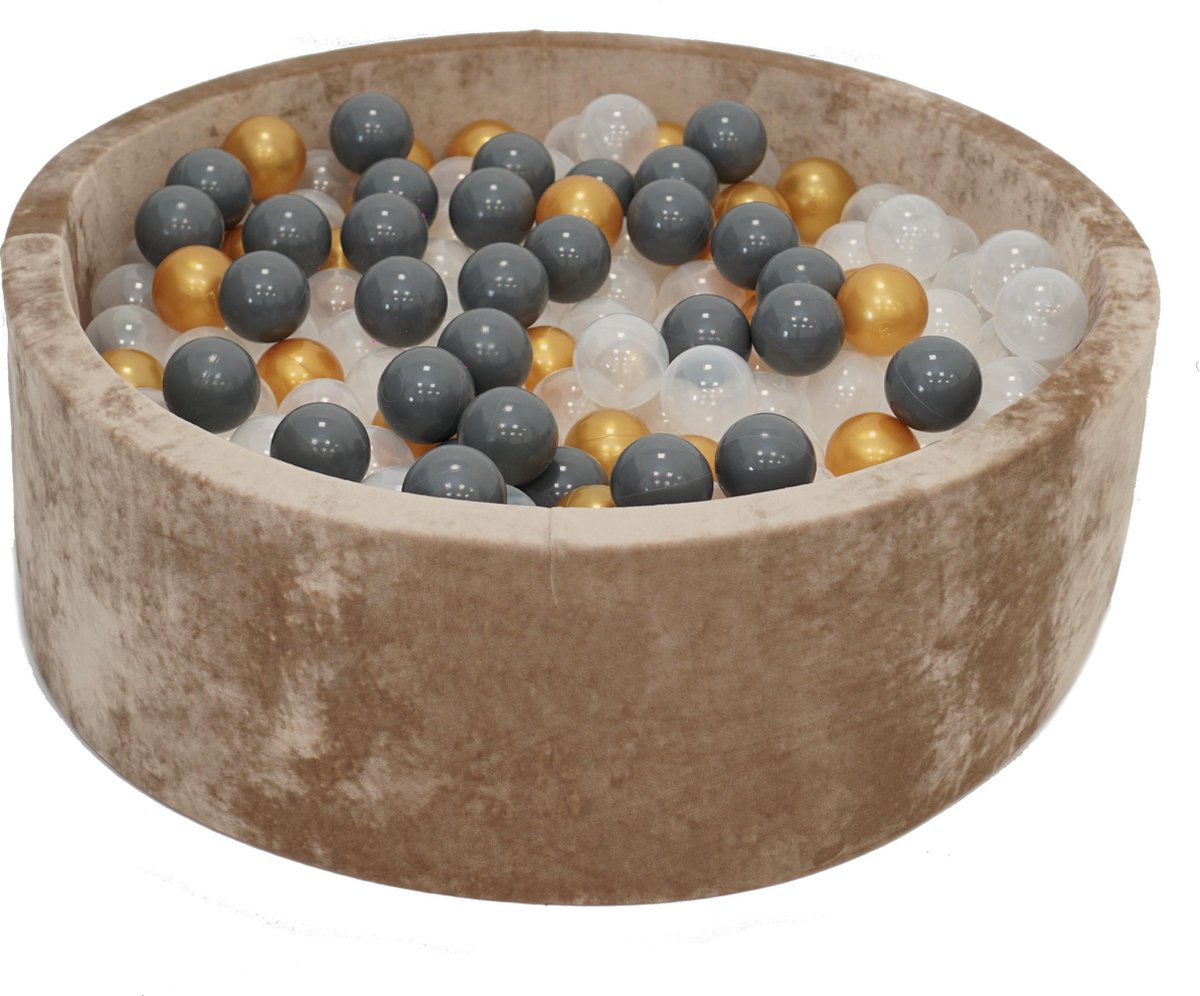 Velvet Ballenbak Goud 90x30 met 200 ballen Parel