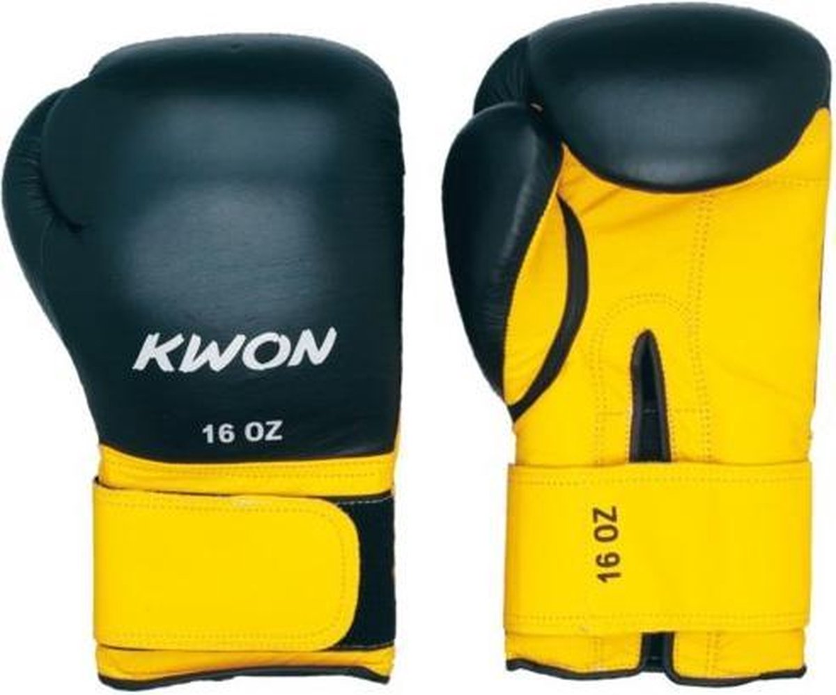 Bokshandschoenen Knocking zwart/geel 16oz