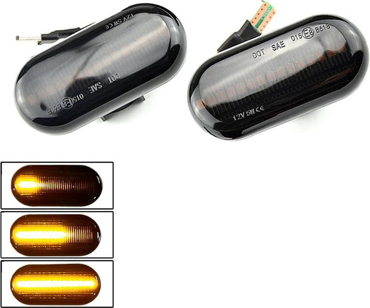 LED Dynamic Zijknipperlichten voor Renault Clio Espace Kangoo Laguna Megane Scenic Twingo Master / Smoke - Zwart