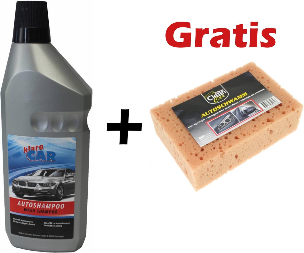 KLARO wash & wax auto shampoo 1L + Gratis spons