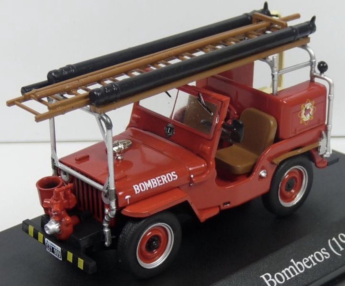 ATLAS Jeep CJ2A BOMBEROS ARGENTIA SERVICE VEHICLES 1946 schaalmodel 1:43