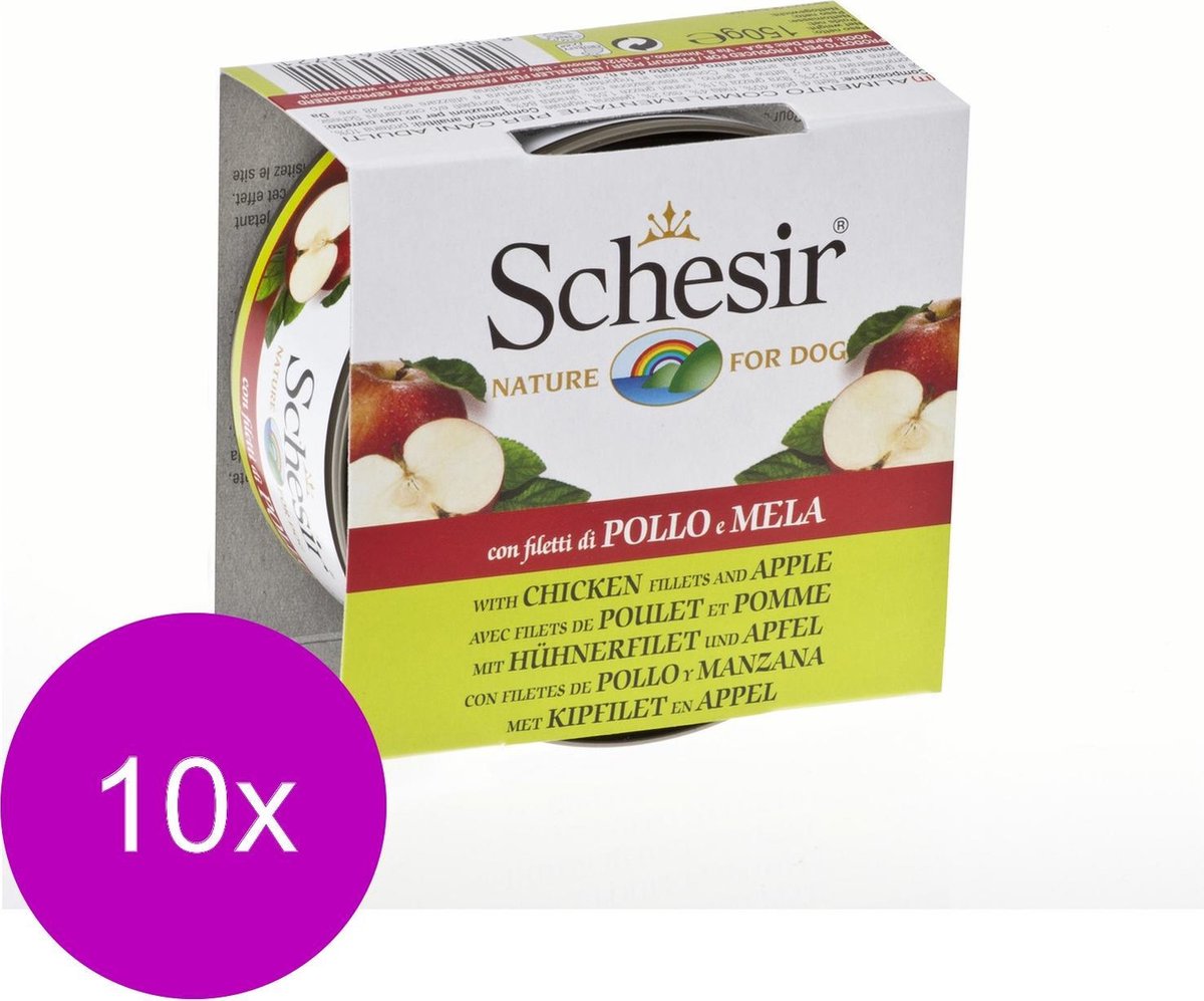 Schesir Adult Hondenvoer - Kip & Appel - 10 St à 150 gr