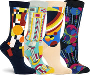 OZONE | Set van 4 Dames Sokken | Frank Lloyd Wright collectie | Unisize | Comfort en stijl | Geschenkset | Levensboom