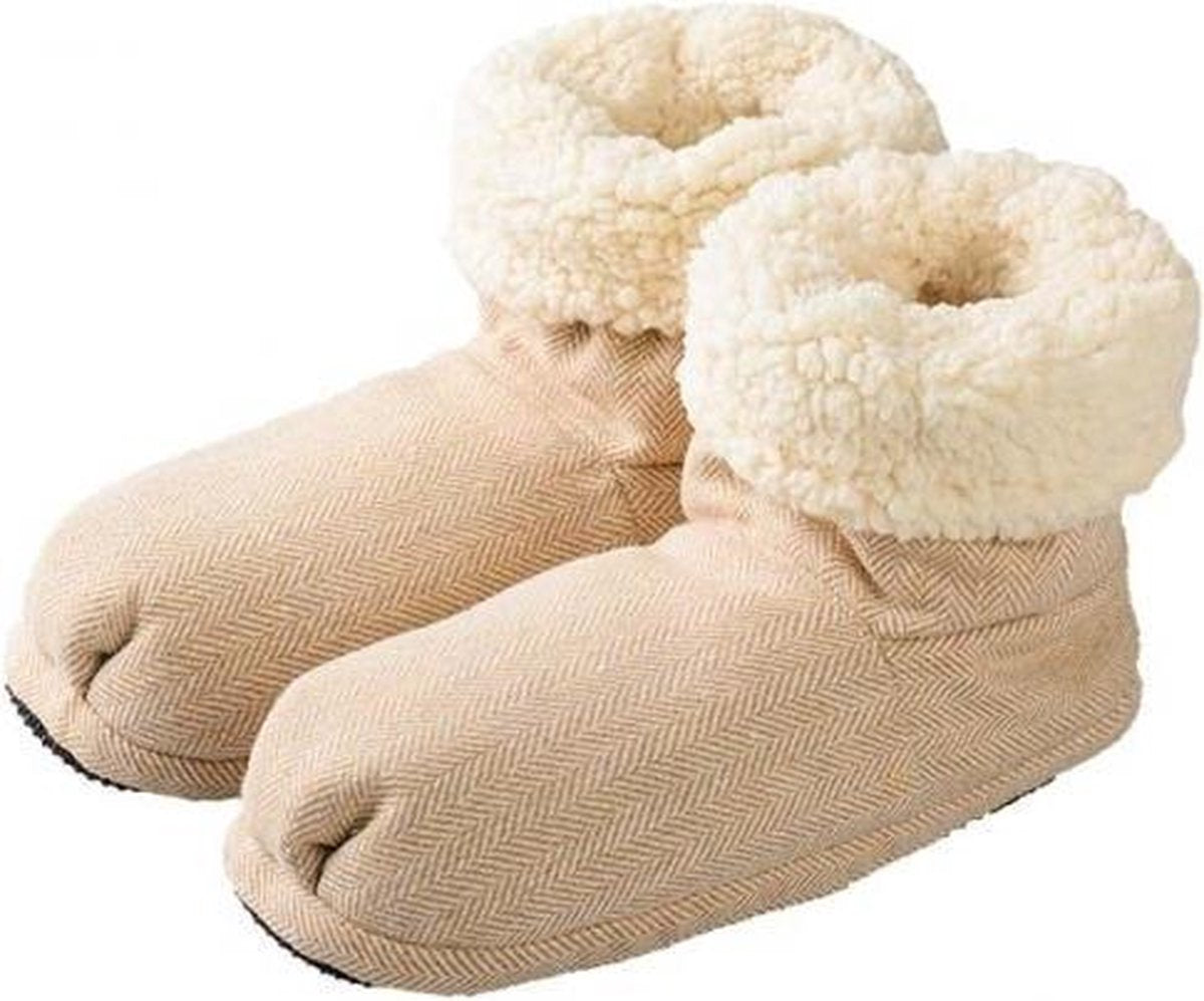 Magnetron warmte sloffen beige voor dames 37-41