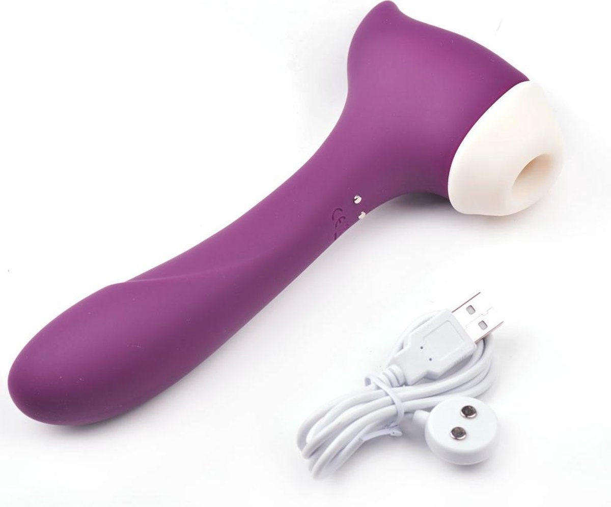 Suction Vibration Clitoral Stimulator Paars - Oplaadbaar - Stimulerend voor clitoris - Spannend voor koppels - Stimulerend voor vrouwen - Sex speeltjes - Sex toys - Erotiek - Sexspelletjes voor mannen en vrouwen – USB - Seksspeeltjes - Vibrator