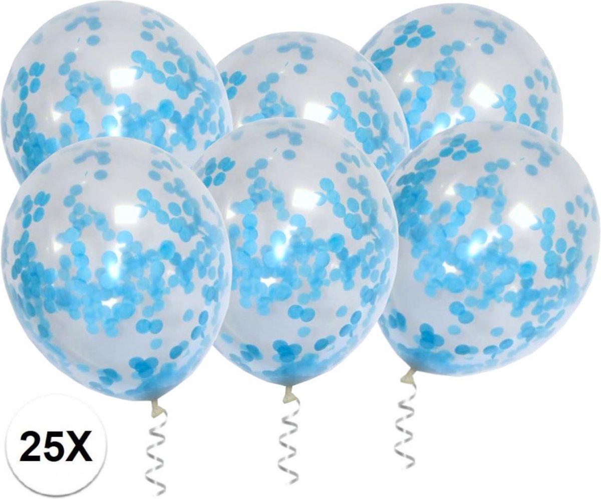 Licht Blauw Confetti Ballonnen 25 Stuks Luxe Gender Reveal Versiering Babyshower Verjaardag Blauw Papier Confetti Ballon