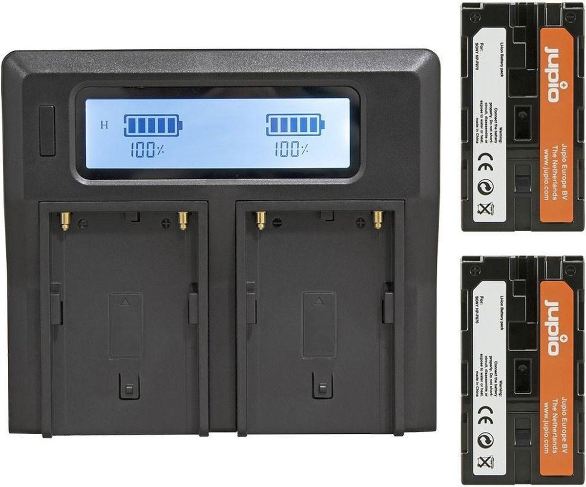 Jupio PowerLED Batterypack F970 - 2x battery (6000mah) + Duo Charger (EU/UK)