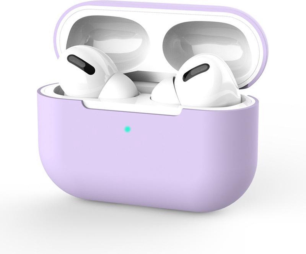 Medicca - Airpods Pro Case - Airpods Pro Hoesje - Airpods Pro Siliconen - Airpods Pro Cover - Airpods Pro Bescherming - Airpods Case - Geschikt voor Airpods Pro - Lila