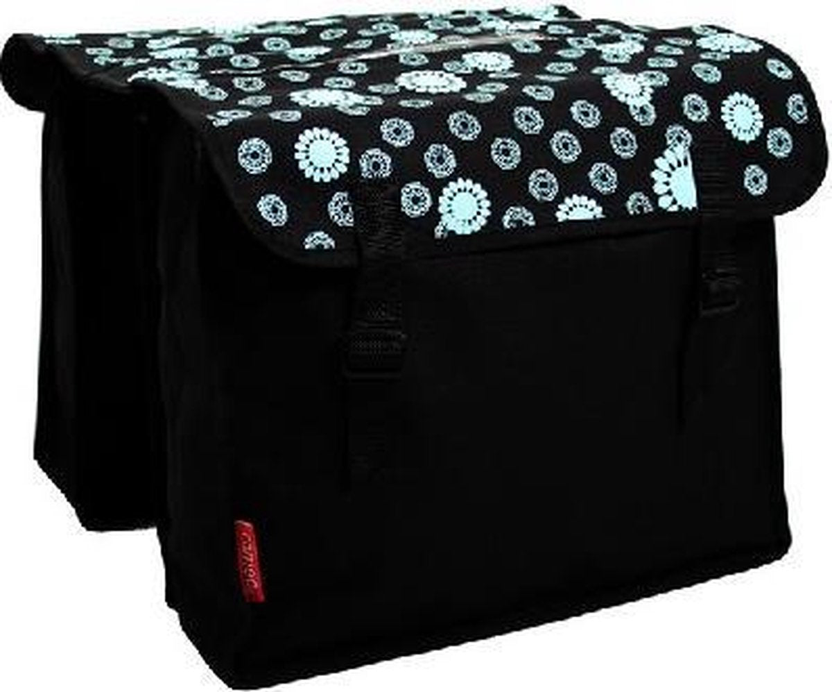 New Looxs Cameo - Dubbele Fietstas - 30 l - Zwart/Groen/Grijs