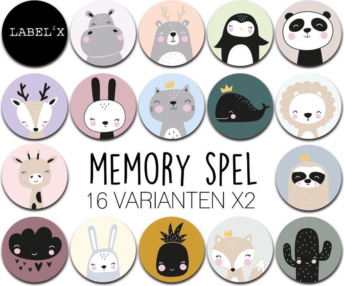 Label2X Memoryspel animals