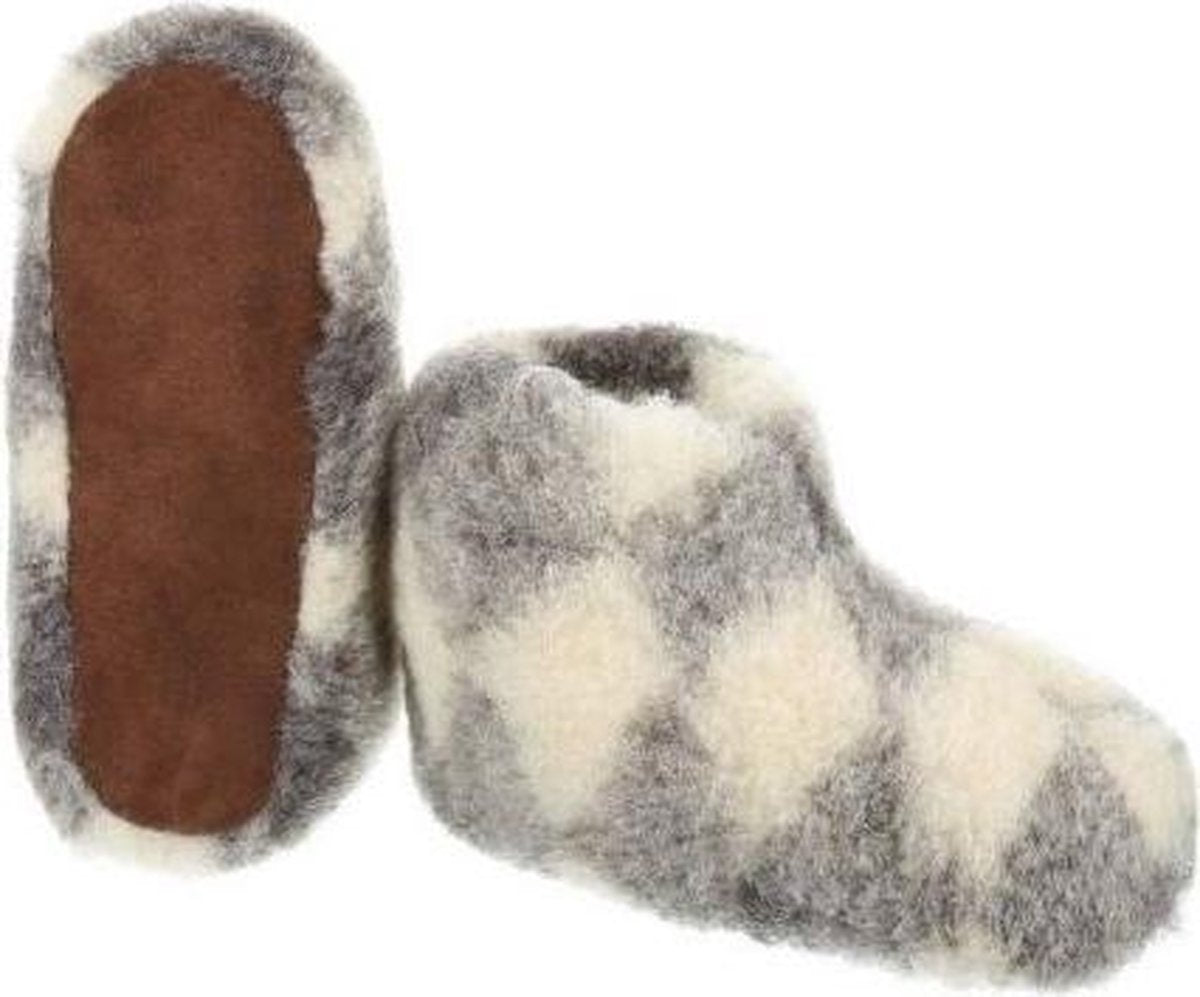 Dames wollen pantoffels ruit 38 - Dames sloffen