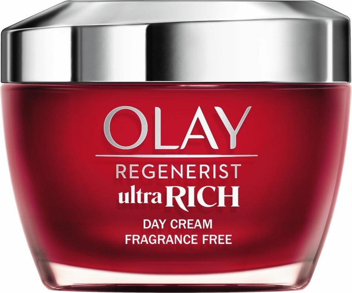Olay Regenerist Ultra Rich Dagcrème - Vitamine B3 Peptide en Sheaboter - Parfumvrij - 50ml - Droge huid