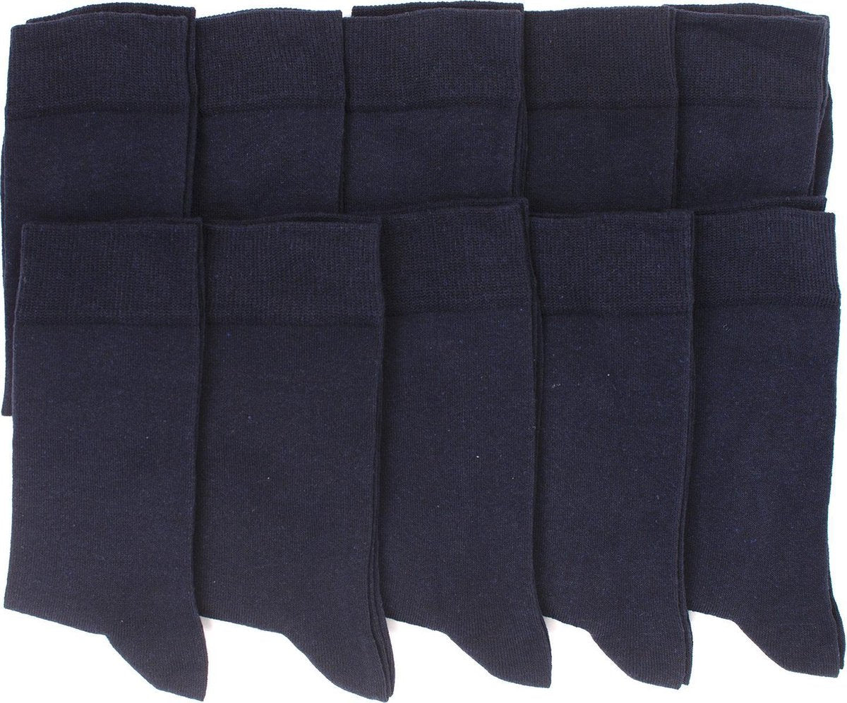 Blauwe sokken - Heren sokken - 10 paar - Normale sokken - Multipack Heren Maat 43-46