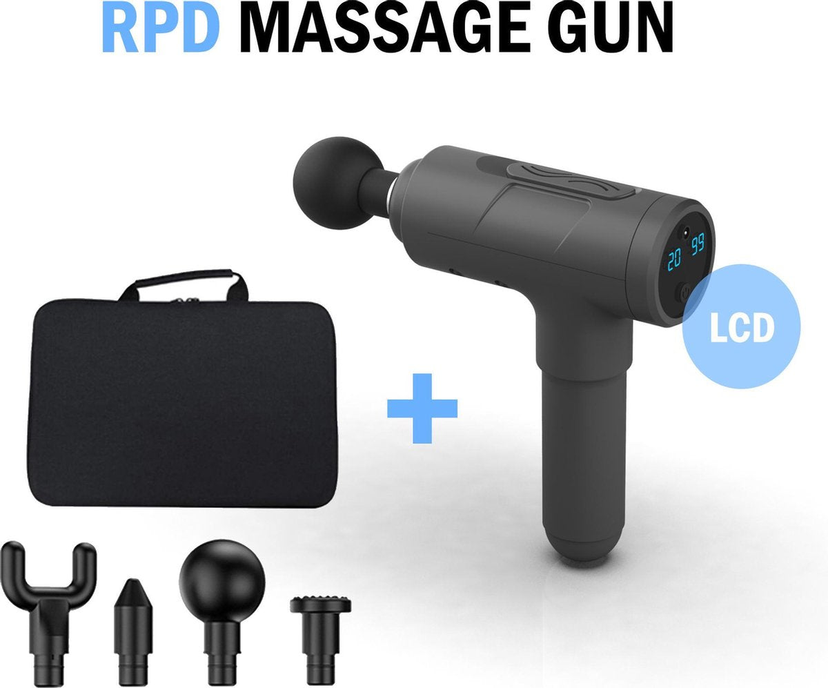 RPD Massage gun - Vibratie massage - Fascial massage gun met LCD scherm - Sport massage apparaat - Deep tissue en muscle massage tegen spierpijn - Massage gun Professioneel