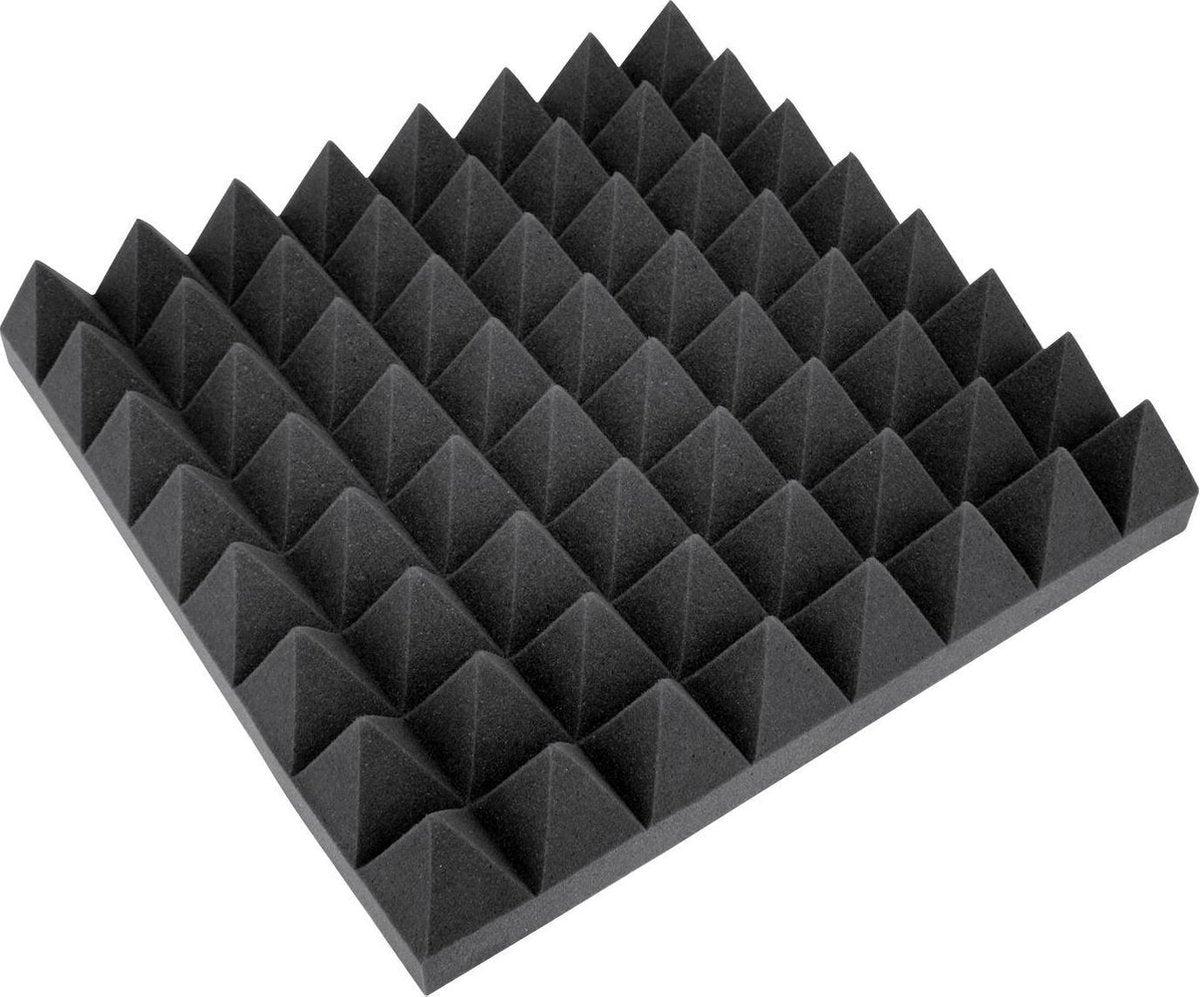 OMNITRONIC akoestisch studioschuim 50x50cm - Pyramide - geluidsisolatie - geluidsdempende mat
