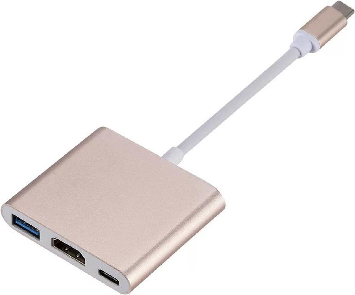 USB-C hub Goud met HDMI (4K/30hz) voor Macbook 