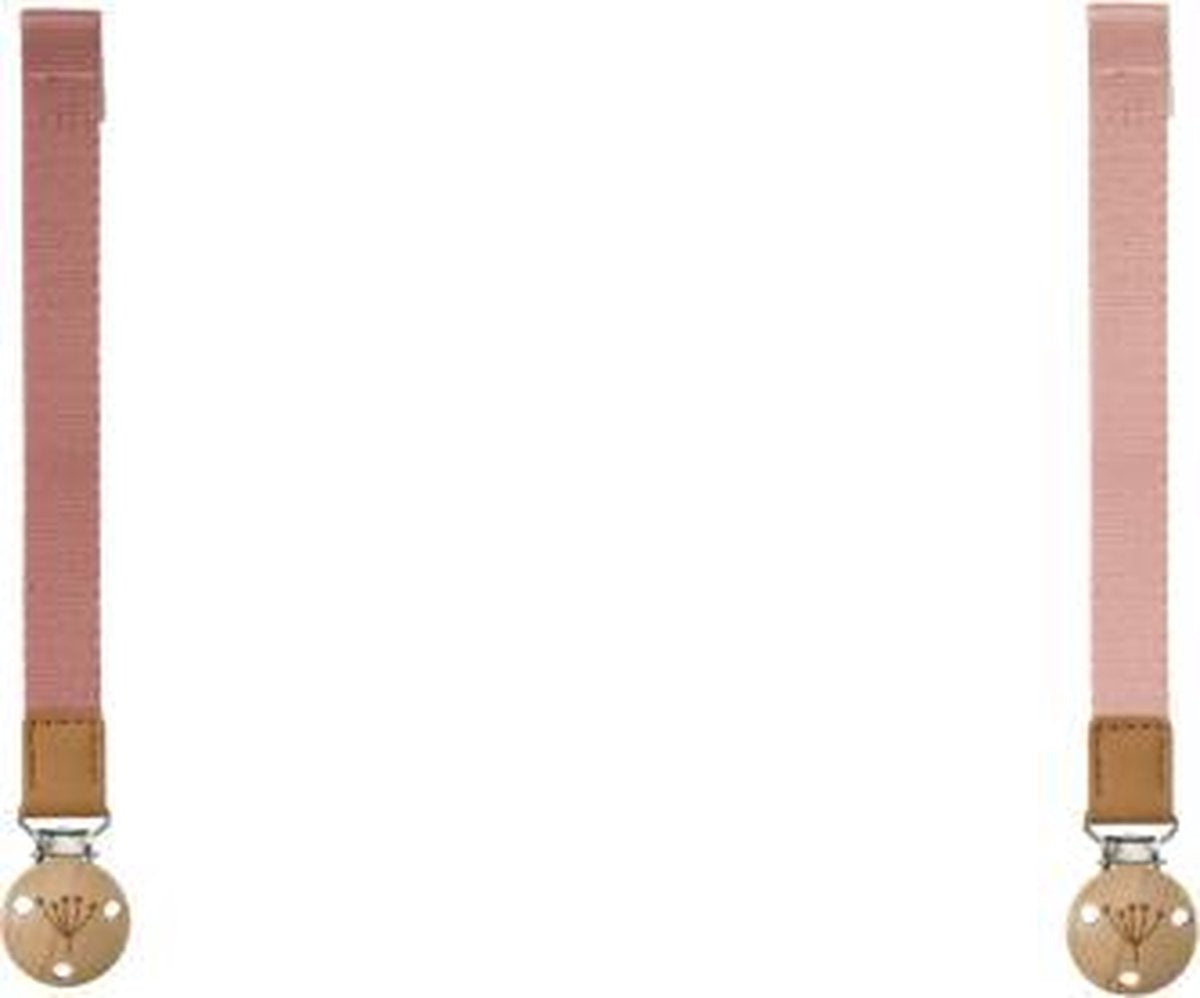 Fresk - Speenkoord Dusty pink + Ash rose - Set van 2 - Fopspeenhouder