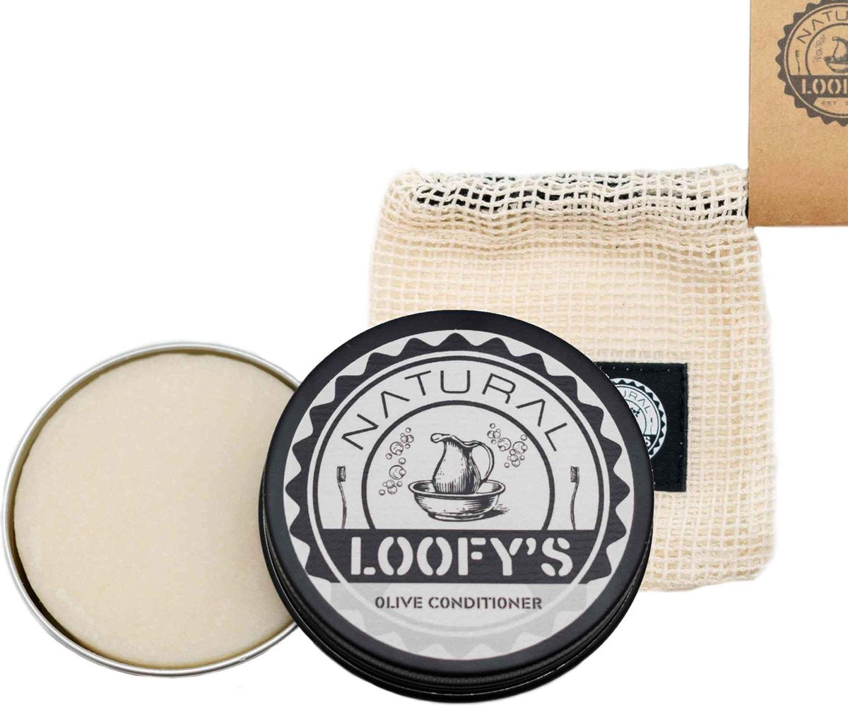 Loofy's - [Cadeau|Verjaardag|Vrouw] Conditioner Bar (OLIVE) + Verpakking Blikje + Conditioner Bar Zakje - Loofys