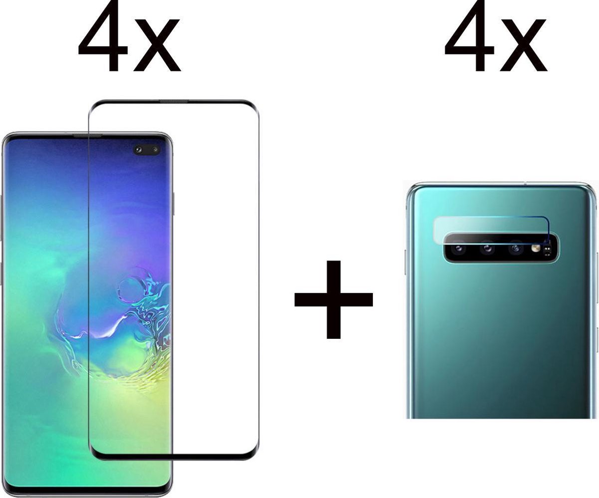 Beschermglas Samsung S10 screenprotector Full 4 stuks - Samsung Galaxy S10 screen protector camera lens - 4 stuks - Samsung Galaxy S10 screenprotector glas