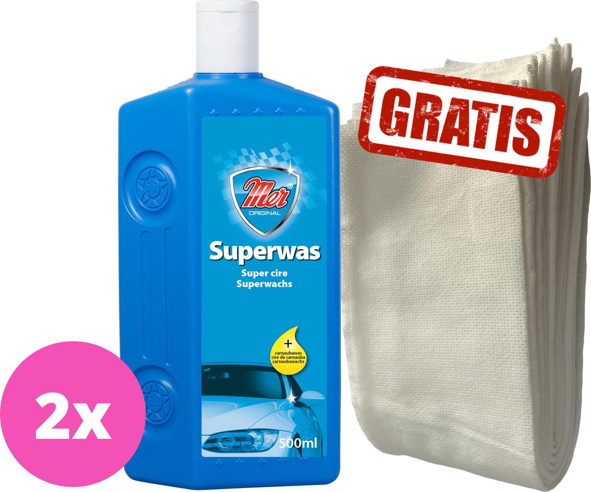 Mer Original Superwas (2x) + Poetsdoeken 10-pack | Voordeelset