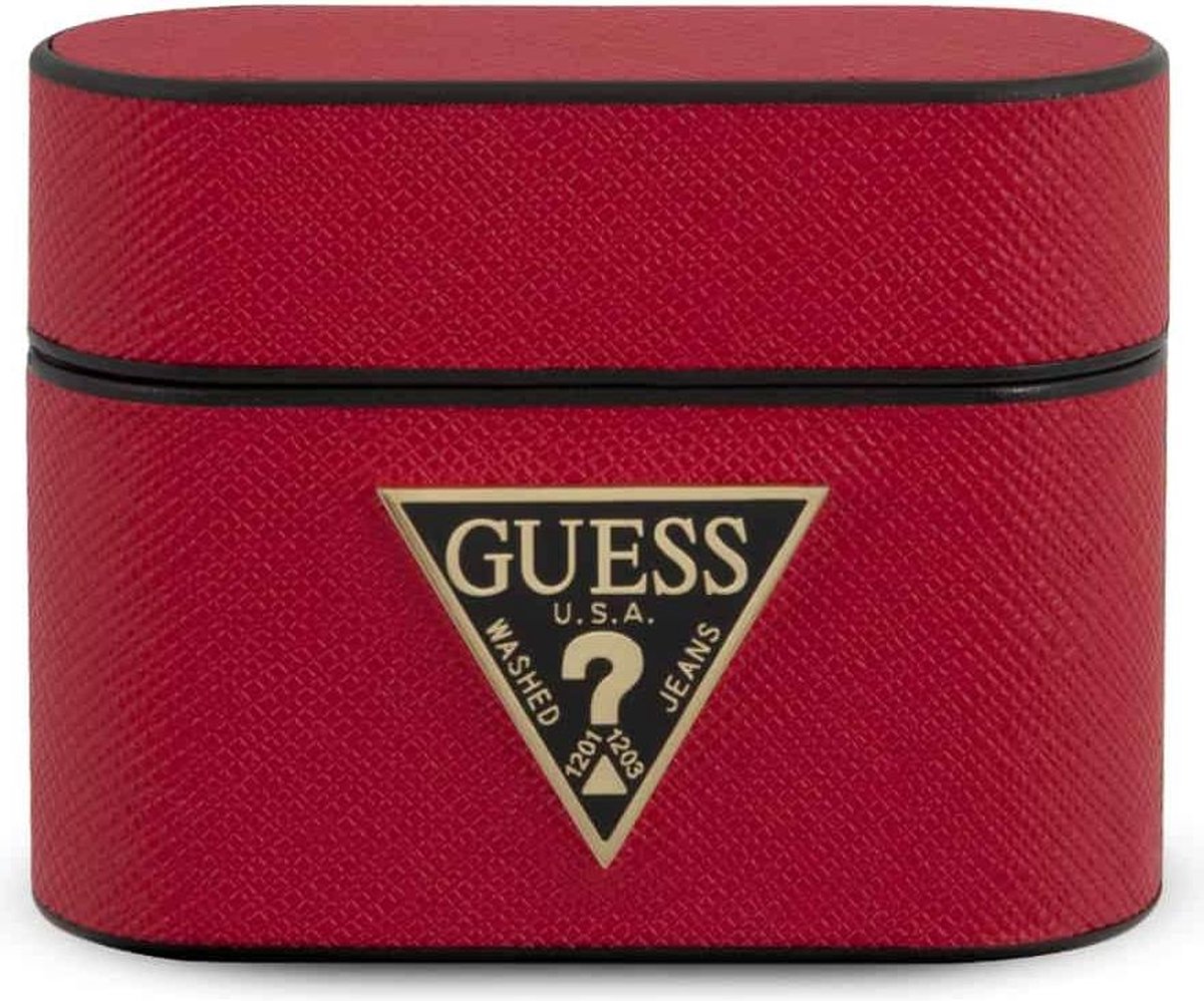 GUESS Saffiano Apple AirPods Pro Case Hoesje - Rood