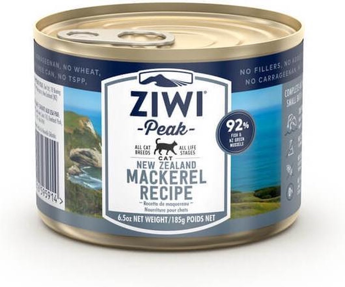 17x Ziwi Peak Kattenvoeding Cans Mackerel 185 gr.