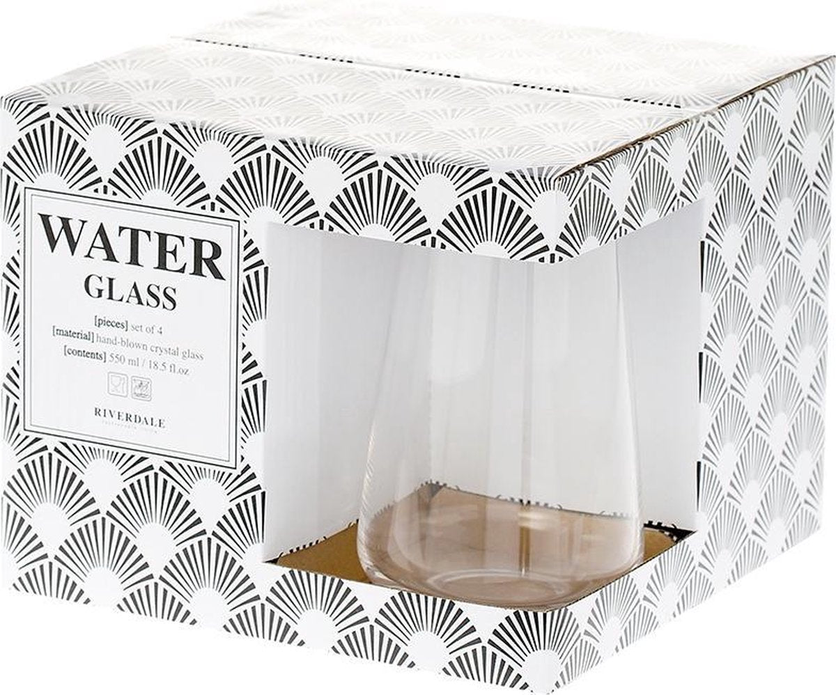 Riverdale Elegance - Waterglas - 14cm - 4 stuks