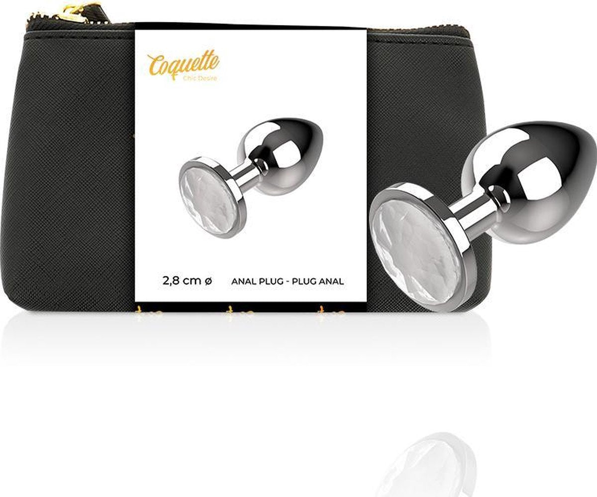 Coquette Anal Plug Metal White Size S 2.7x 8cm 