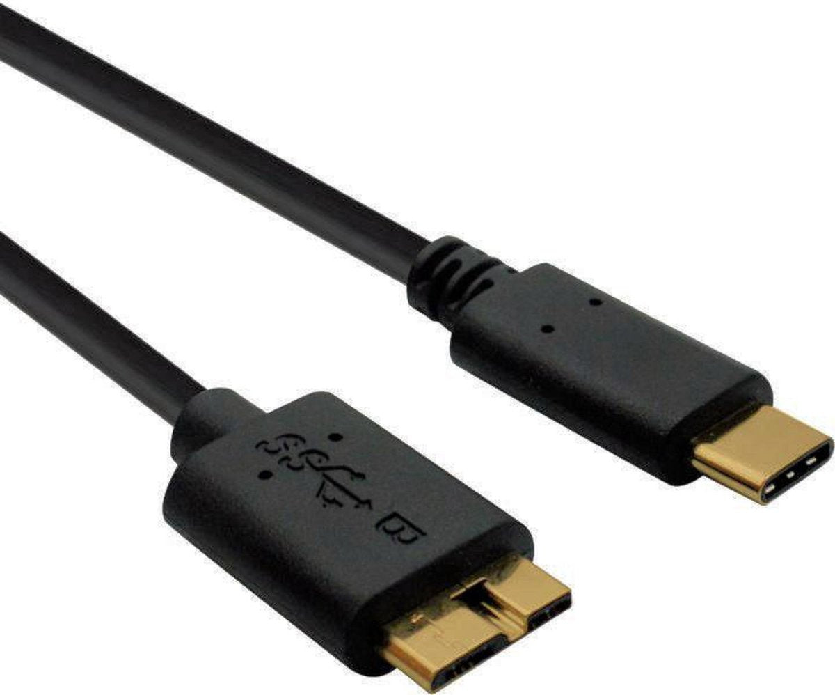 USB C naar micro B kabel | Harde schijf kabel | USB 3.1 | Zwart | 0.5 meter | Allteq
