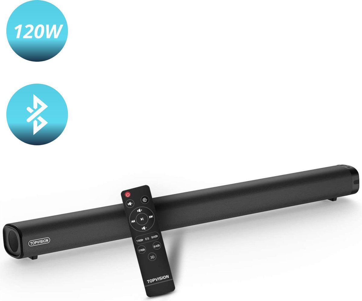 Topvision® - Soundbars voor TV met Ingebouwde Subwoofer - Compatibel met alle Tv's - Soundbars - soundbar met subwoofer - 110db/Zwart