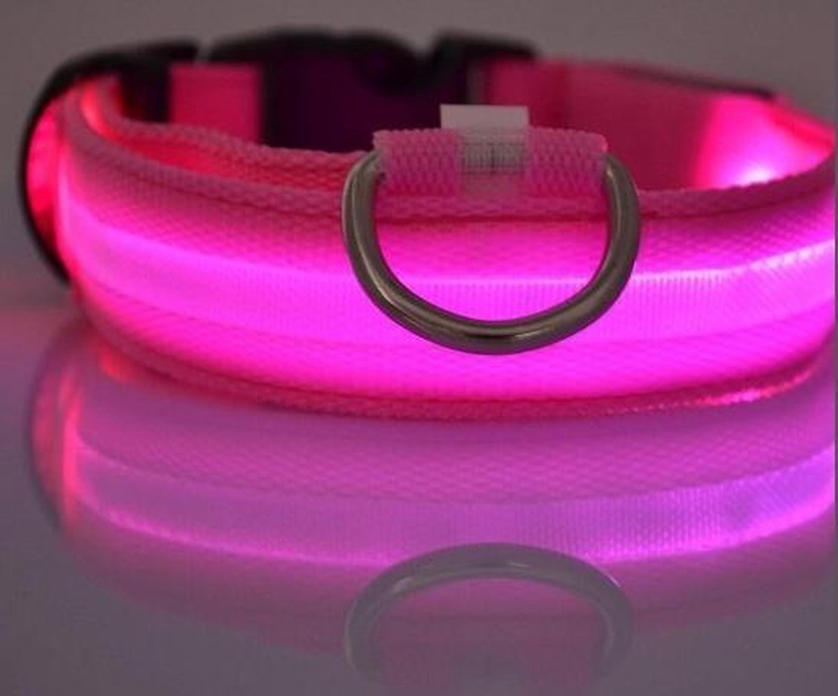 LED halsband voor honden - Roze - XS - Lichtgevende halsbanden voor hond - Puppy halsbandje - Puppie - Halsbandjes - Hondenhalsband met lichtje - Lichtgevend - Licht in het donker - Hondenhalsbanden