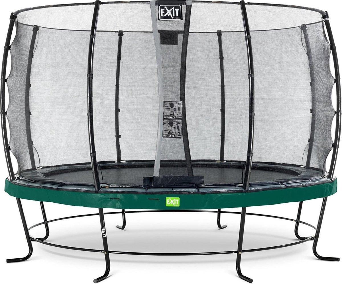 Trampoline EXIT Elegant - ø366cm met veiligheidsnet Economy - groen