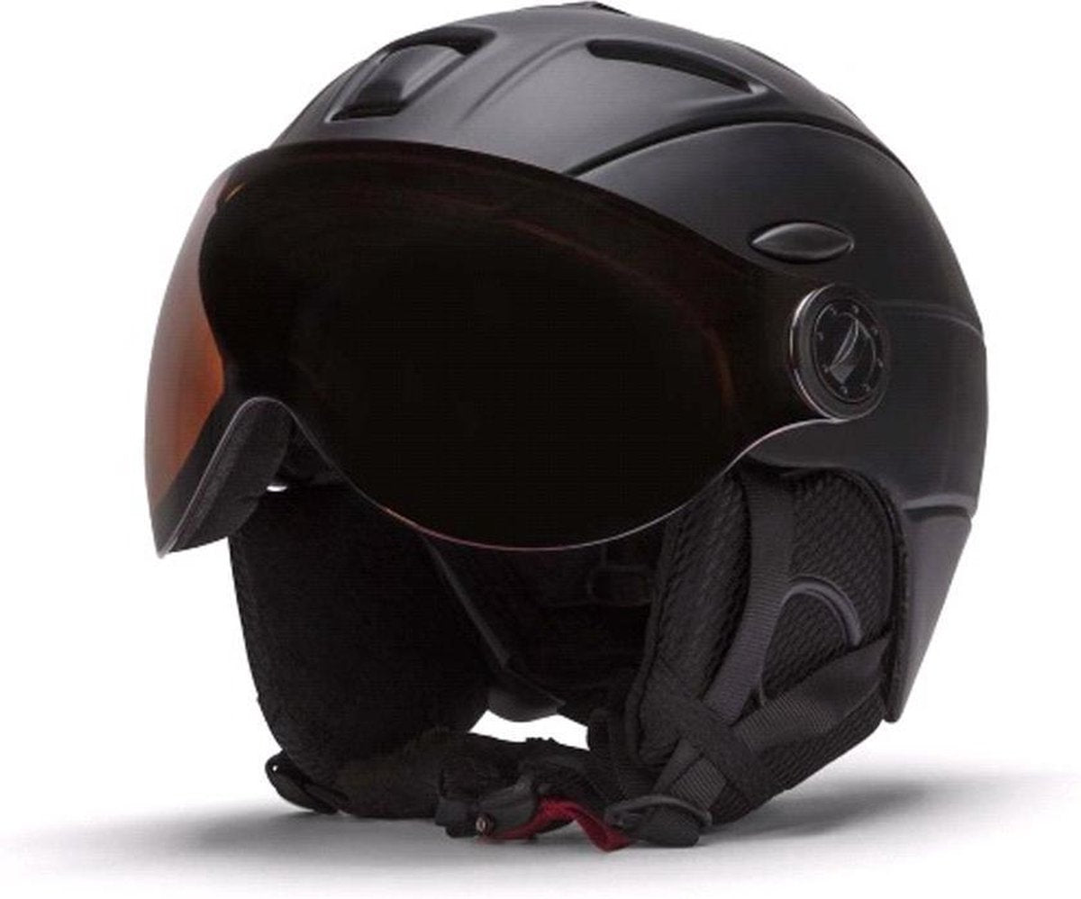 Skihelm met vizier zwart L - Verstelbaar - Hoofdomtrek 61-64 cm