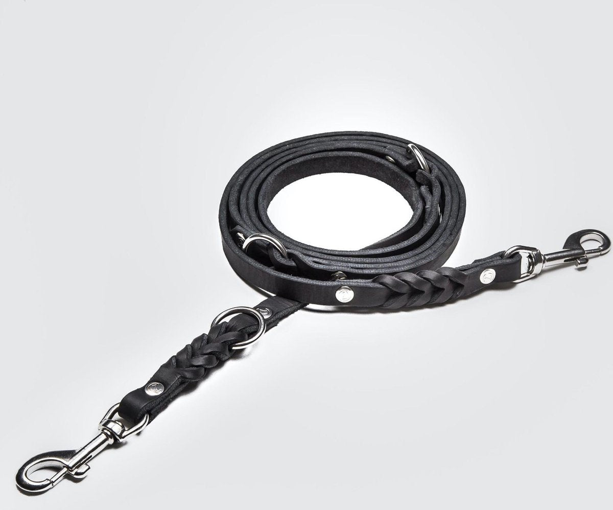Lederen Riem Riverside Zwart (Large)