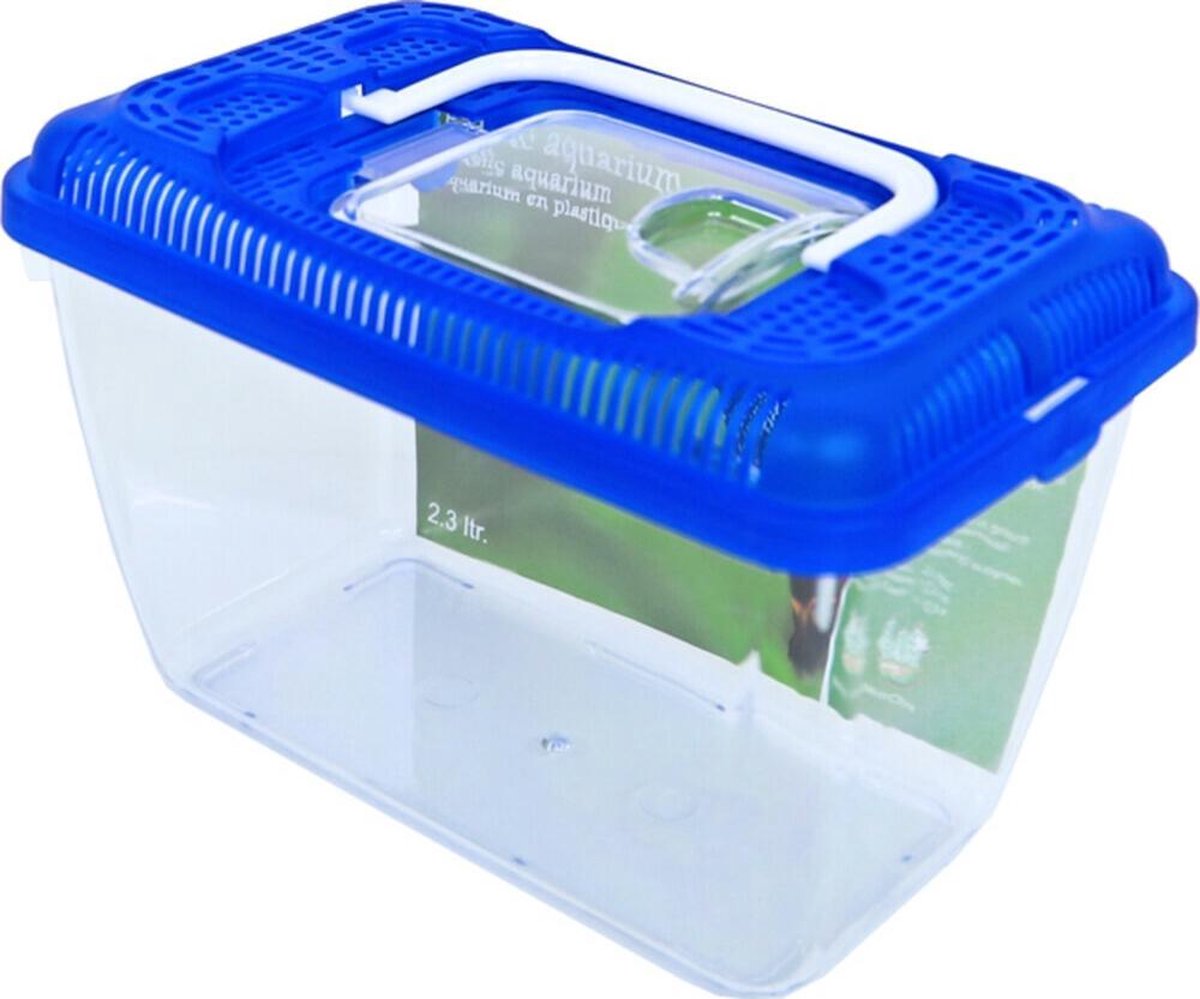 Plastic Aquarium met blauwe deksel - 8