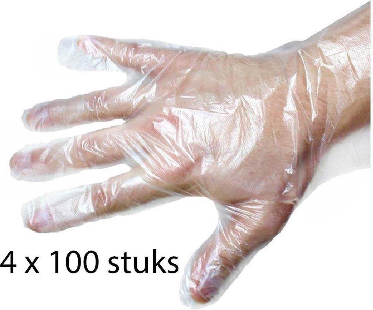 400 Stuks-Plastic Wegwerp Handschoenen Voordeelverpakking - Wegwerp - Transparante plastic wegwerphandschoenen Large - 400 Stuks