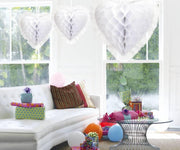 Honeycomb Hart Wit Deluxe - 30 centimeter