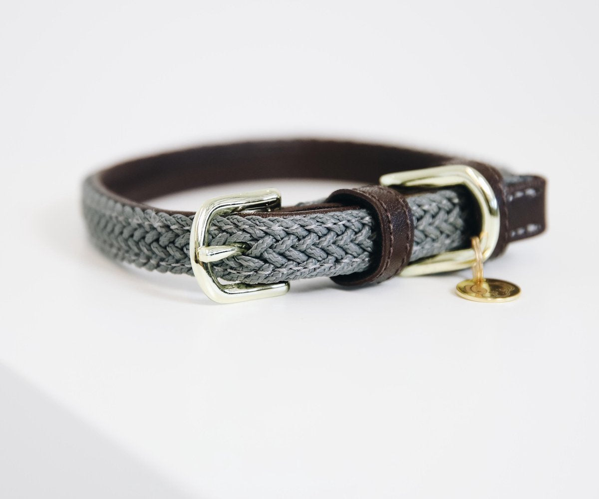 Kentucky Dogwear Hondenhalsband Gevlochten Nylon - Grijs L