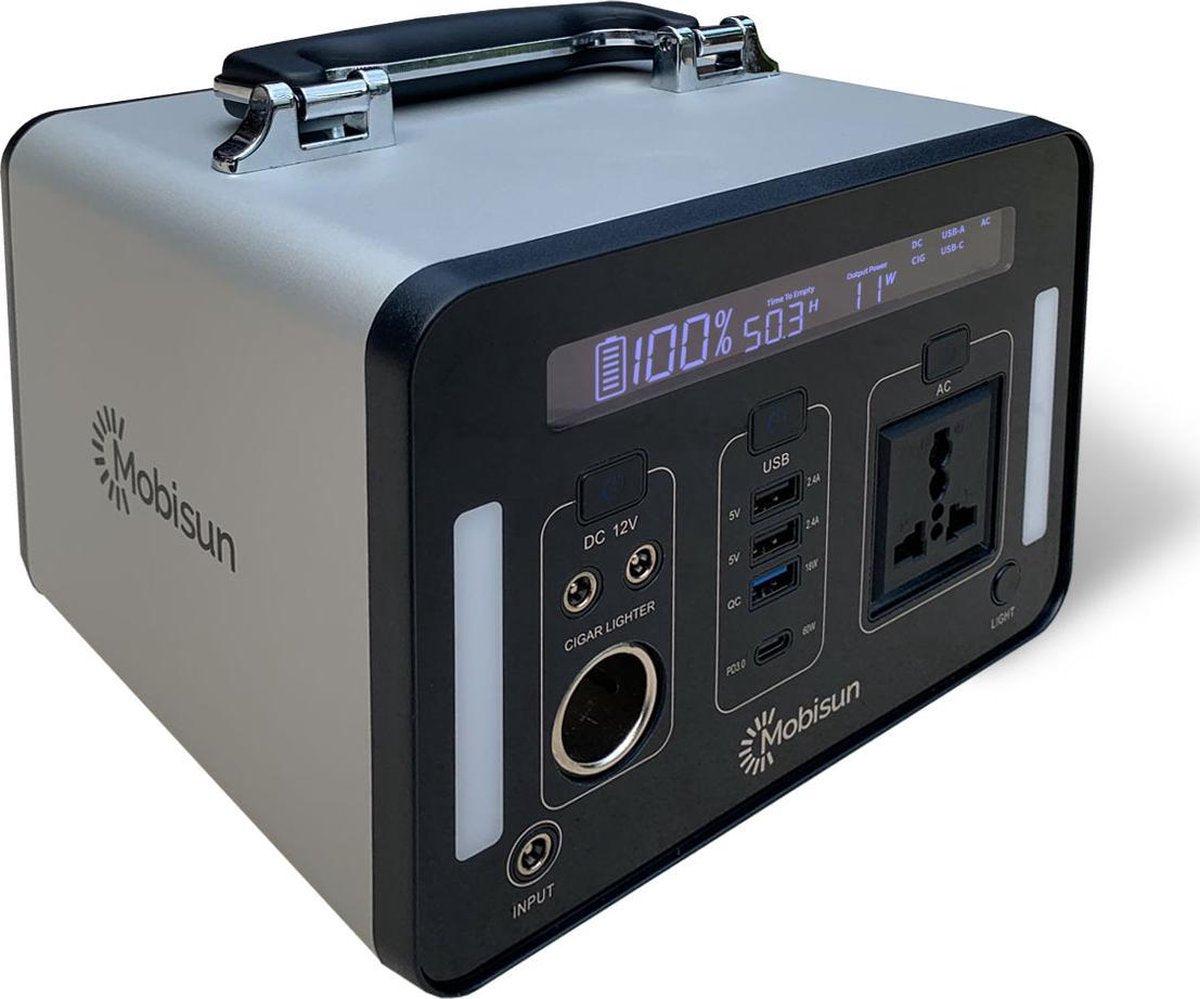 Portable Power Station/Generator/Accu | Draagbaar stopcontact 230V / 500W / 500Wh | Mobisun