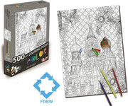 Legpuzzel 500 stukjes - Puzzel Kleurplaat | Puzzel Inkleuren Volwassenen | Puzzel Kleuren | Kleurpuzzels voor Volwassenen - Kinderen | Kinderpuzzel Kleuren | Taj Mahal